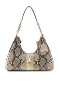 Guess Yvonne Snake Print Small Shoulder Bag, Beige Multi image