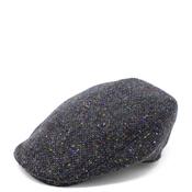 Hanna Hats Vintage Fleck Tweed Cap, Dark Blue Multi