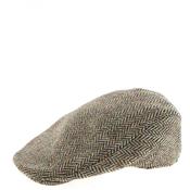 Hanna Hats Vintage Fleck Herringbone Tweed Cap, Beige