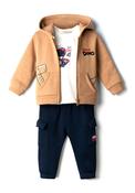 Hashtag Baby Boy Super Dino 3 Piece Tracksuit, Tan image