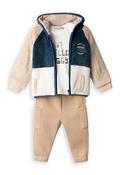 Hashtag Baby Boy Winter Fleece 3 Piece Set, Beige image