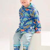 Hatley Mini Boy Dino Roar Waterproof Rain Jacket, Blue