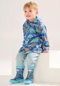 Hatley Mini Boy Dino Roar Waterproof Rain Jacket, Blue image