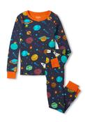 Hatley Mini Kids Space Explorer Cotton Pyjama Set, Blue Night image