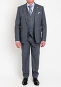 Herbie Frogg Blue Check Three Piece Suit, Grey image