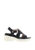 Hispanitas Cedro Chunky Criss Cross Wedge Sandals, Black image