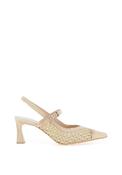 Hispanitas Giorgia Woven Net Sling Back High Heels, Cream image