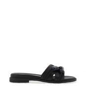Hispanitas Bali Marble Print Resin Bead Slider Sandals, Black image