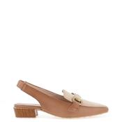 Hispanitas Azucena Sling Back Loafer Style Shoes, Tan image