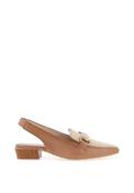 Hispanitas Azucena Sling Back Loafer Style Shoes, Tan image