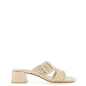 Hispanitas Tulipan Woven Net Buckle Detail Mule Sandals, Cream image