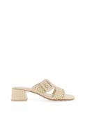 Hispanitas Tulipan Woven Net Buckle Detail Mule Sandals, Cream image