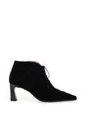 Hispanitas Paris Suede Leather Lace Up Heeled Ankle Boots, Black image
