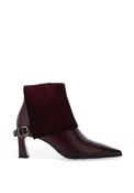 Hispanitas Paris Leather Folded Cuff Heeled Ankle Boots, Wine image