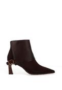 Hispanitas Paris Leather Folded Cuff Heeled Ankle Boots, Dark Brown image