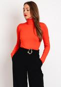 Ichi Roll Neck Knit Sweater, Orange image