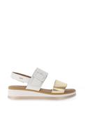 Igi &amp; Co. Nubuck Leather Velcro Colour Block Sandals, Gold image