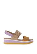 Igi &amp; Co. Nubuck Leather Velcro Colour Block Sandals, Yellow image