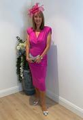 Casting V Neck Jersey Midi Dress, Pink image