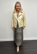 Serafina Collection Faux Leather Biker Jacket, Gold image