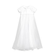 Isabella Lace and Tulle Christening Gown with Hat, White