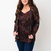 Jessica Graaf Knit Tie Neck Top, Wine image