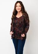 Jessica Graaf Knit Tie Neck Top, Wine image