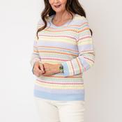 Jessica Graaf Daimond Striped Knit Sweater, Blue Multi