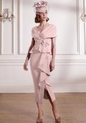 John Charles Peplum 3D Floral Pencil Dress, Pink image