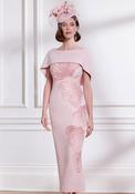 John Charles Embellished Petal Pencil Dress, Pink image