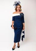 John Charles Embellished Petal Pencil Dress, Navy image