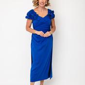 John Charles Applique Cape Skirt Pencil Dress, Blue