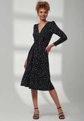 Jolie Moi Rafella Long Sleeve Midi Dress, Black Spot image