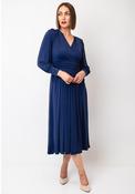 Jolie Moi Long Sleeve Soft Silky Jersey Midi Dress, Navy image