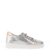Jose Saenz Metallic Colour Block Trainers, Silver