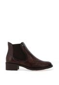 Jose Saenz Snaked Printed Leather Ankle Boots, Brown image