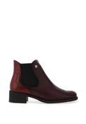 Jose Saenz Snaked Printed Leather Ankle Boots, Burgundy image