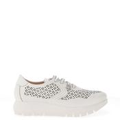 Jose Saenz Perforated Leather Lace Up Trainers, White