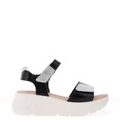 Jose Saenz Pebbled Leather Strap Sandals, Black