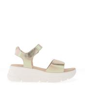 Jose Saenz Pebbled Leather Strap Sandals, Beige