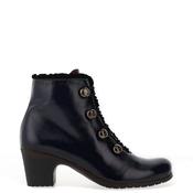Jose Saenz Patent Leather Elasticated Loop Lace Up Boots, Navy image