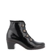 Jose Saenz Patent Leather Elasticated Loop Lace Up Boots, Black image