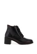 Jose Saenz Snaked Print Lace Up Blocked Heel Ankle Boots, Black image