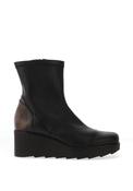 Jose Saenz Pebbled Leather Wedge Ankle Boots, Black image