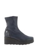 Jose Saenz Leather Wedge Ankle Boots, Navy image