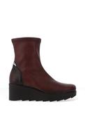 Jose Saenz Pebbled Leather Wedge Ankle Boots, Burgundy image