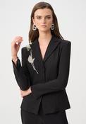 Joseph Ribkoff Rhinestone Appliqué Blazer, Black image
