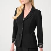 Joseph Ribkoff Fitted with Cuff Detail Blazer, Black image