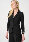 Joseph Ribkoff Fitted with Cuff Detail Blazer, Black image