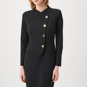 Joseph Ribkoff Scuba Crepe Mock-Neck Sheath Midi Dress, Black image